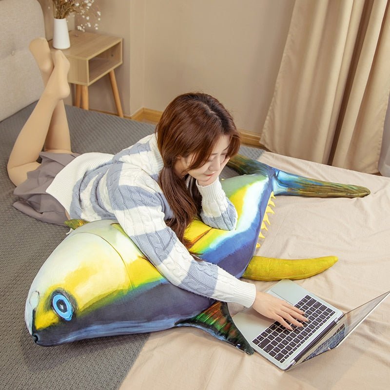 Plush Super Jumbo Realistic Yellowfin Tuna, 2-4.9' | 60-150 cm Plushie Produce