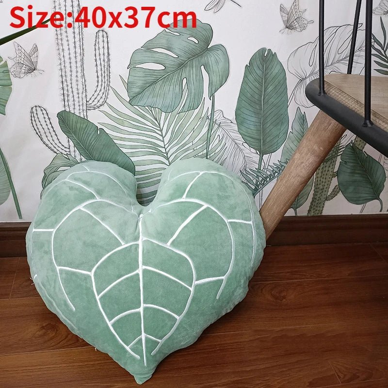 Coussin en peluche feuille tropicale, 22 styles, ~18" | 45 cm