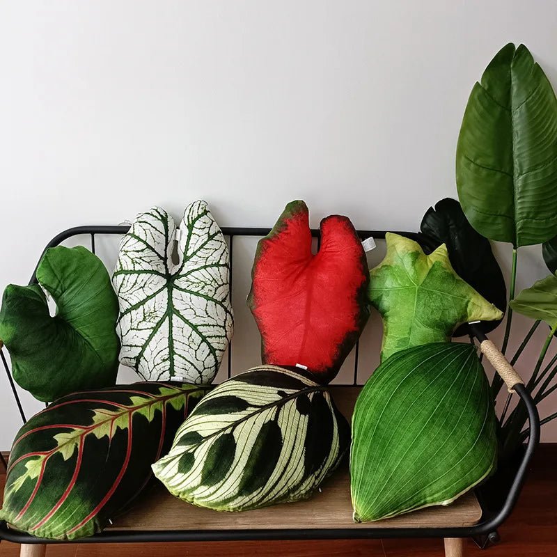 Plüsch Tropical Leaf Kissen, 22 Stile, ~18" | 45cm