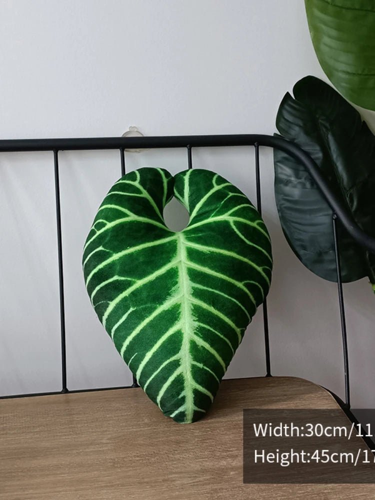 Tropical Leaf Plushie Throw Pillow, 22 Styles