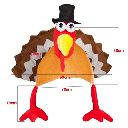 Plushie Turkey Novelty Hat, 12" | 30 cm