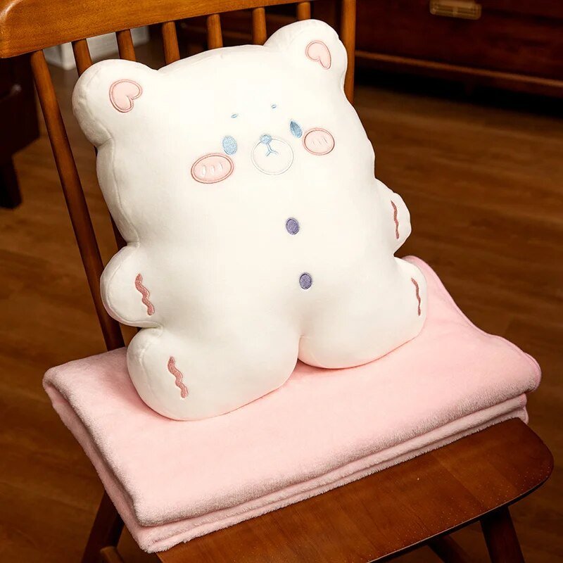 Plushie Animal Cookie Plushie, 4 colors, 16-20" | 40-50 cm plush toy – – White with blanket – Image 6 | Plushie Produce