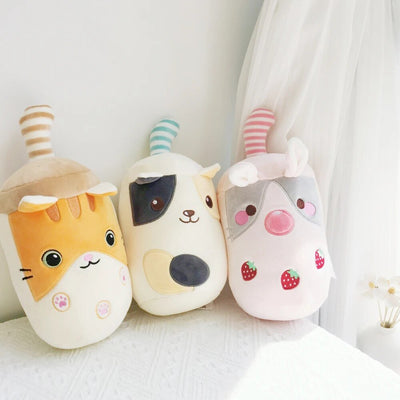 Plushie Bubble Tea in Animal Cup Plushie, Three Animals, 9" | 23 cm plush toy – – – Image 1 | Plushie Produce