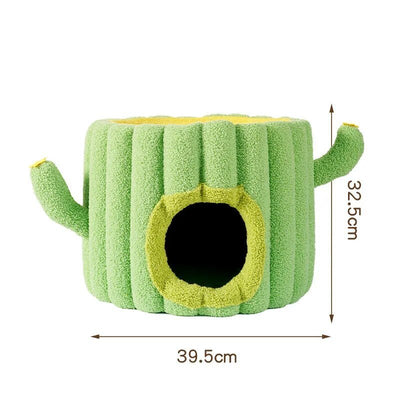 Plushie Cactus Oasis Cat Bed with Sisal Hemp and Velvet, 12.7" | 32.5 cm plush toy – – – Image 5 | Plushie Produce