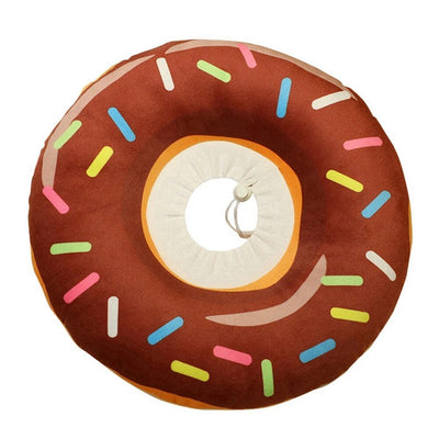 Plushie Donut Recovery Collar, Five Styles, For Pets to 19 lbs. (9 kg) plush toy – – Brown – Image 4 | Plushie Produce