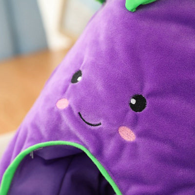 Plushie Eggplant Hat, 18" | 46 cm plush toy – – – Image 7 | Plushie Produce