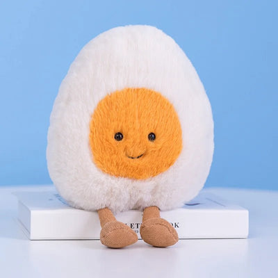 Plushie Emotional Hard-Boiled Egg, 9" | 23 cm plush toy – – smile egg – Image 14 | Plushie Produce