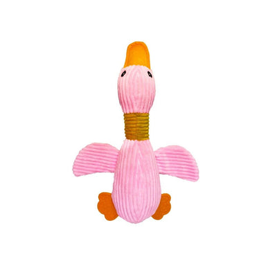 Plushie Goose Squeaky Dog Chew Toy, Four Colors, 12" | 30 cm plush toy – – Pink – Image 8 | Plushie Produce