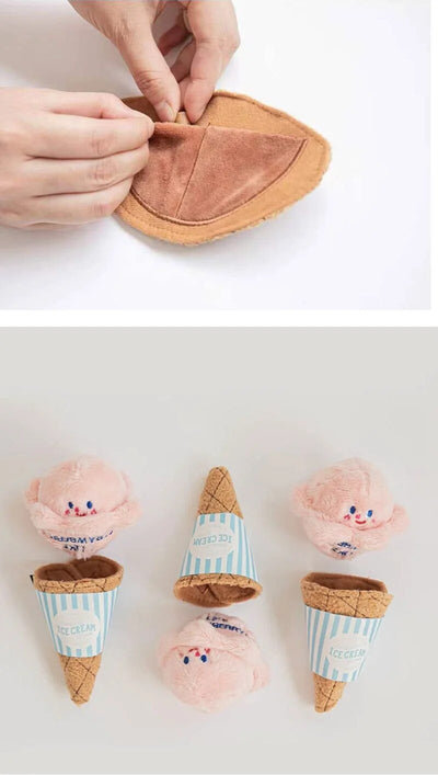 Plushie Ice Cream Cone Dog Sniffing Toy, Two Flavors, 5" | 13 cm plush toy – – – Image 9 | Plushie Produce