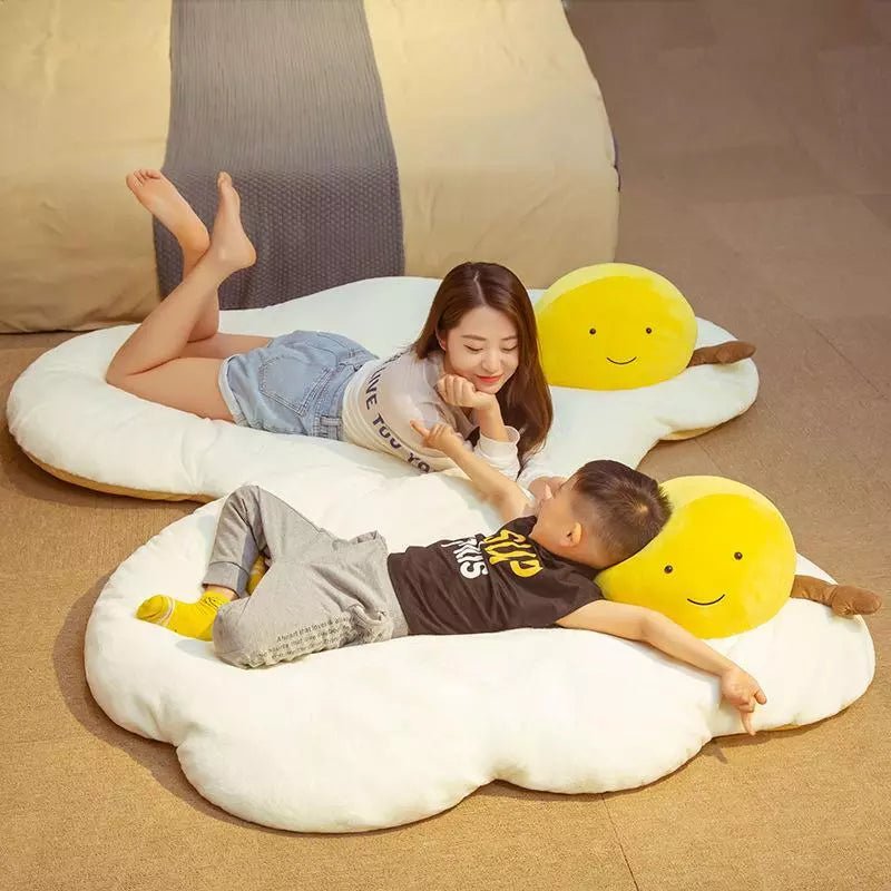 Plushie Jumbo Fried Egg Floor Cushion, 4.3-5.6' | 1.3-1.7 m plush toy – – – Image 2 | Plushie Produce