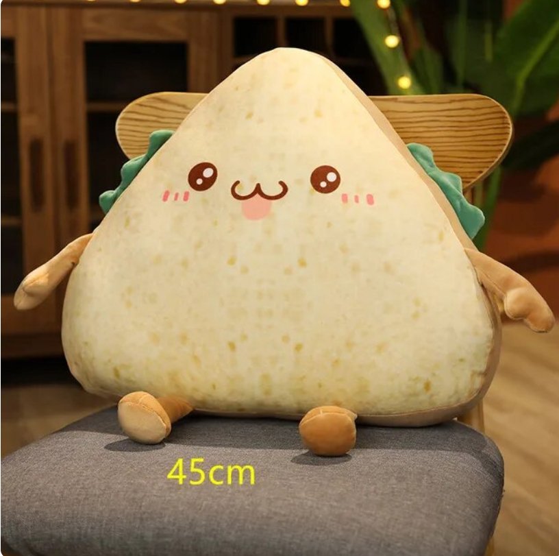 Plushie Kawaii Fetta di Sandwich Plushie: Quattro Stili, 12-18 in | 30-45 centimetri