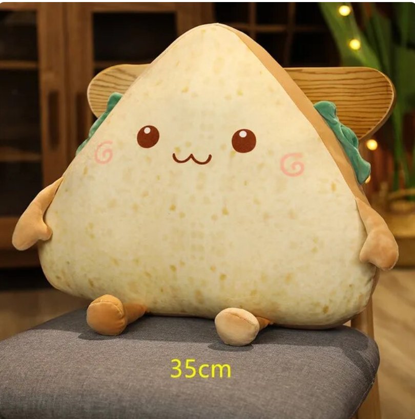 Plushie Kawaii Rebanada de Sándwich: Cuatro Estilos, 12-18 pulgadas | 30-45 centímetros