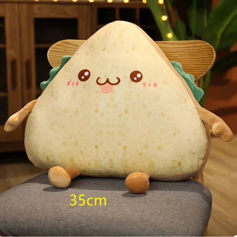 Plushie Kawaii Tranche de Sandwich en Peluche : Quatre Styles, 12-18 pouces | 30-45 cm