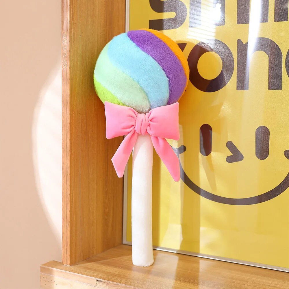 Plushie Lollipops with Bow, Four Colors, 17-23" | 43-58 cm plush toy – – Pink – Image 2 | Plushie Produce