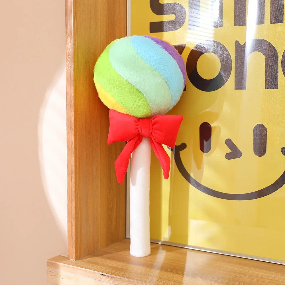 Plushie Lollipops with Bow, Four Colors, 17-23" | 43-58 cm plush toy – – Red – Image 4 | Plushie Produce