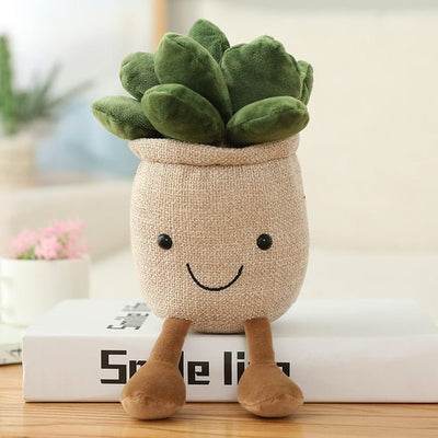 Plushie Potted Cartoon Succulents, 3 Colors, 10" | 25 cm plush toy – – Beige – Image 5 | Plushie Produce