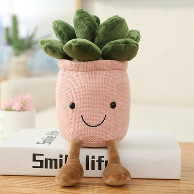 Plushie Potted Cartoon Succulents, 3 Colors, 10" | 25 cm plush toy – – Pink – Image 4 | Plushie Produce