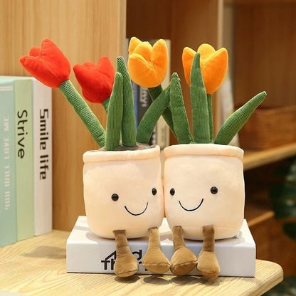 Plushie Potted Cartoon Tulips, Five Colors, 10" | 25 cm plush toy – – – Image 10 | Plushie Produce