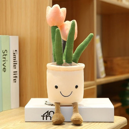 Plushie Potted Cartoon Tulips, Five Colors, 10" | 25 cm plush toy – – – Image 5 | Plushie Produce