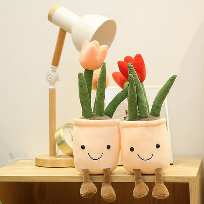 Plushie Potted Cartoon Tulips, Five Colors, 10" | 25 cm plush toy – – – Image 7 | Plushie Produce