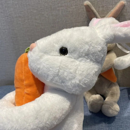 Plushie Rabbit Holding a Carrot, Two Colors, 8" | 20 cm plush toy – – – Image 7 | Plushie Produce