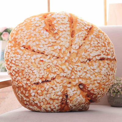 Plushie Realistic Bread Throw Pillow: 14 Varieties, 12-20" | 31-50 cm plush toy – – Round sesame bread – Image 20 | Plushie Produce