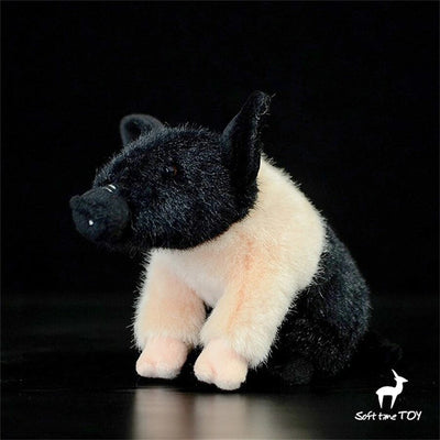Plushie Realistic Sitting Pig, Two Colors, 7" | 18 cm plush toy – – – Image 4 | Plushie Produce