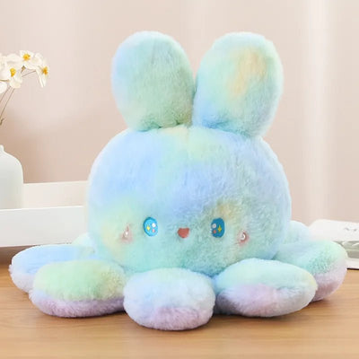 Plushie Reversible Tie-Dye Rabbit Octopus, 8-20" | 20-50 cm plush toy – – green rabbit – Image 4 | Plushie Produce