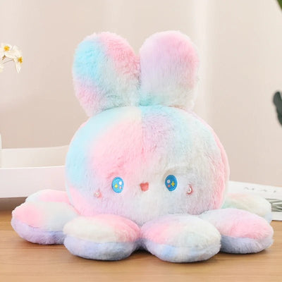 Plushie Reversible Tie-Dye Rabbit Octopus, 8-20" | 20-50 cm plush toy – – pink rabbit – Image 3 | Plushie Produce