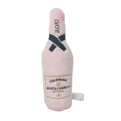 Plushie Squeaky Chew Toy Champagne Bottle, 9" | 22 cm plush toy – – – Image 1 | Plushie Produce