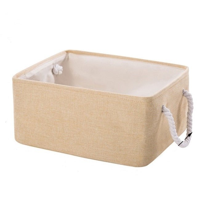 Natural Linen Foldable Plushie Toy Basket - Plush Produce