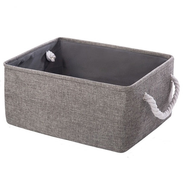 Natural Linen Foldable Plushie Toy Basket - Plush Produce