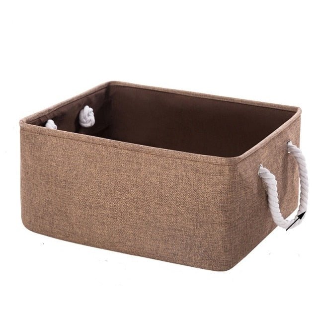 Natural Linen Foldable Plushie Toy Basket - Plush Produce