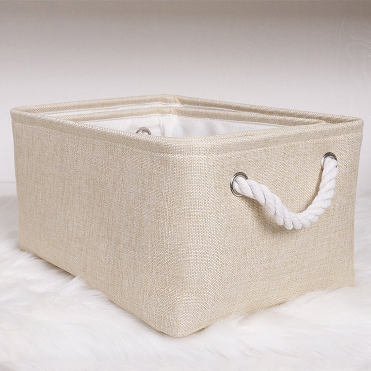 Natural Linen Foldable Plushie Toy Basket - Plush Produce