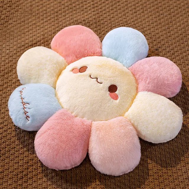 Cojín de peluche girasol pastel, 16-34" | 40-87 centímetros