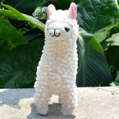 Realistic Alpaca Plushie, Four Styles, 9" | 23 cm plush toy – – White (short fur) – Image 5 | Plushie Produce