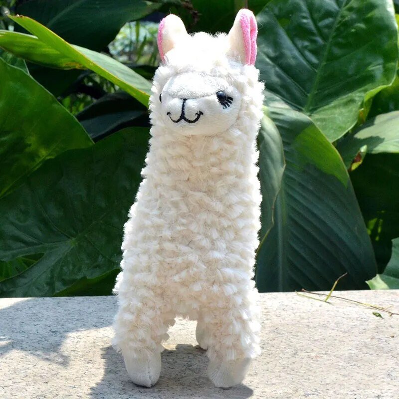 Realistic Alpaca Plushie, Four Styles, 9" | 23 cm plush toy – – White (short fur) – Image 5 | Plushie Produce