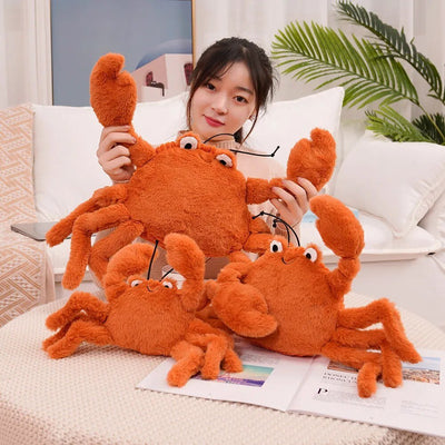 Red Fuzzy Cartoon Crab Plushie, 12-24" | 30-60 cm plush toy – – – Image 1 | Plushie Produce