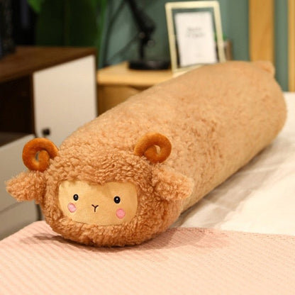 Sheep Body Pillow Plushie, Two Colors, 2.6-3.9' | 80-120 cm plush toy – – Brown – Image 7 | Plushie Produce